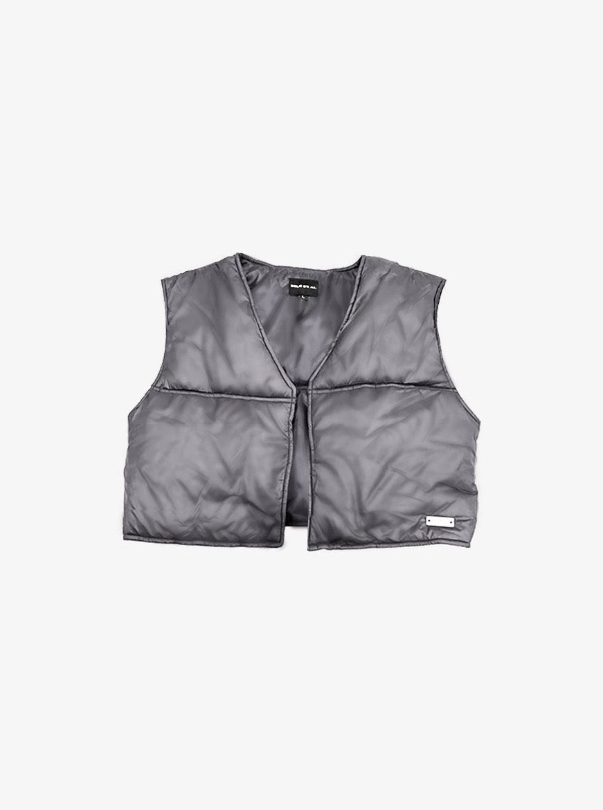 Sole et. Al Women's Cropped Tech Puffer Vest : Grey