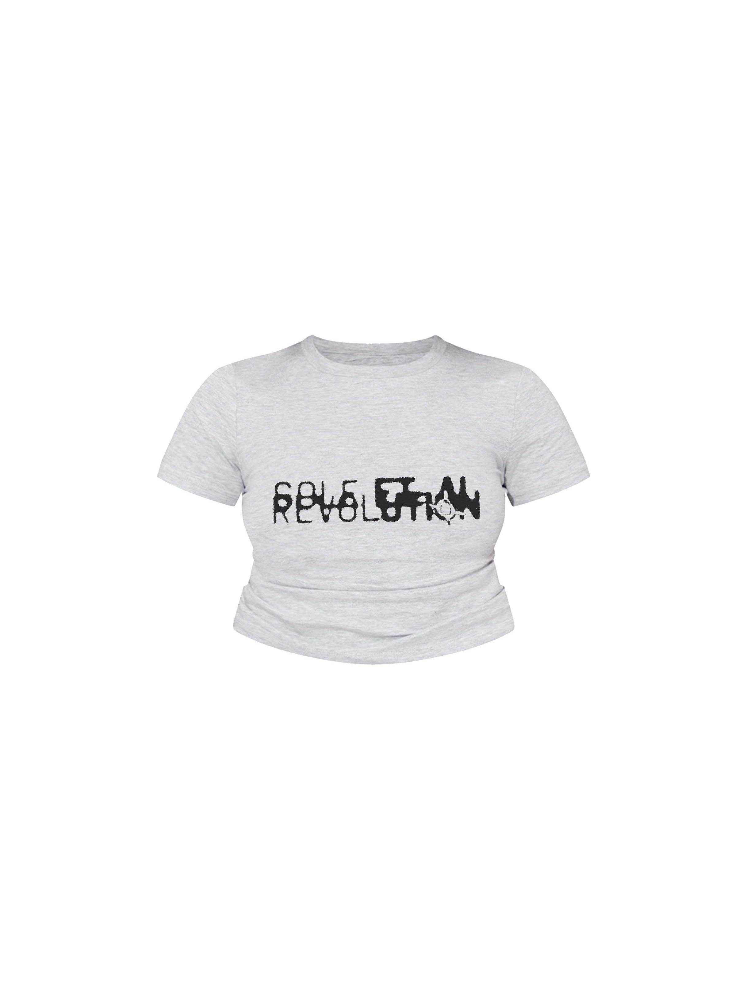 Sole et. Al Women's Revølutiøn Baby Cropped Tee : Grey / Black