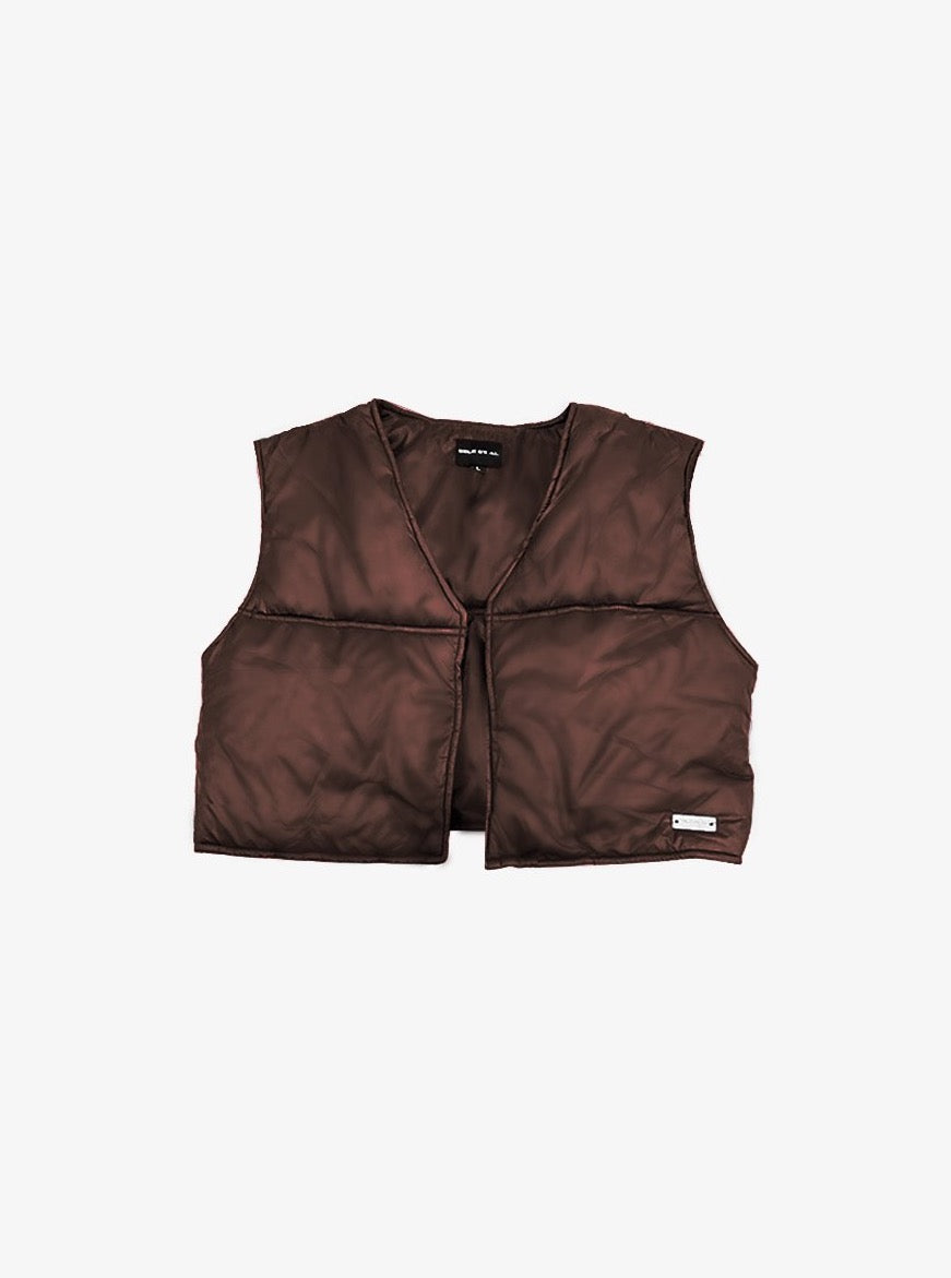 Sole et. Al Women's Cropped Tech Puffer Vest : Brown