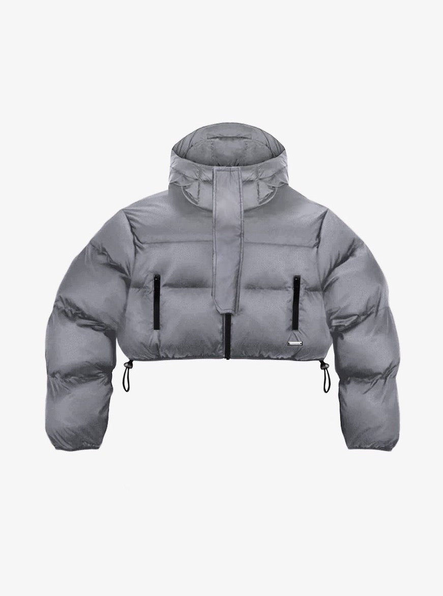 Sole et. Al Women's Cropped Tech Puffer Jacket : Grey